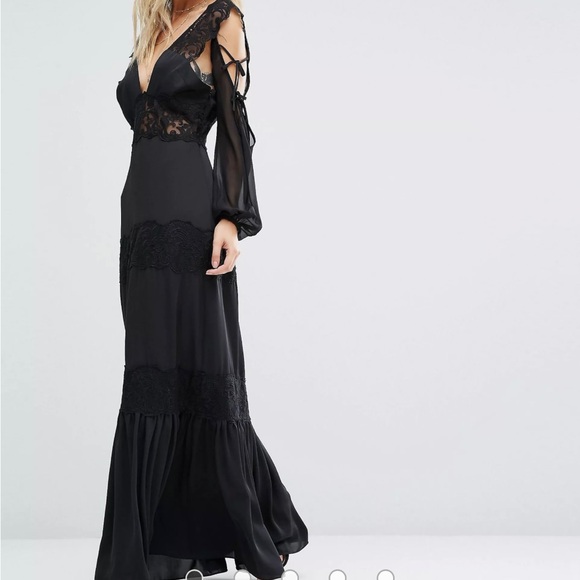 Majorelle NYE!✨Black Lace Dress sz M wedding guest, black tie, gala, cocktail - Picture 3 of 11